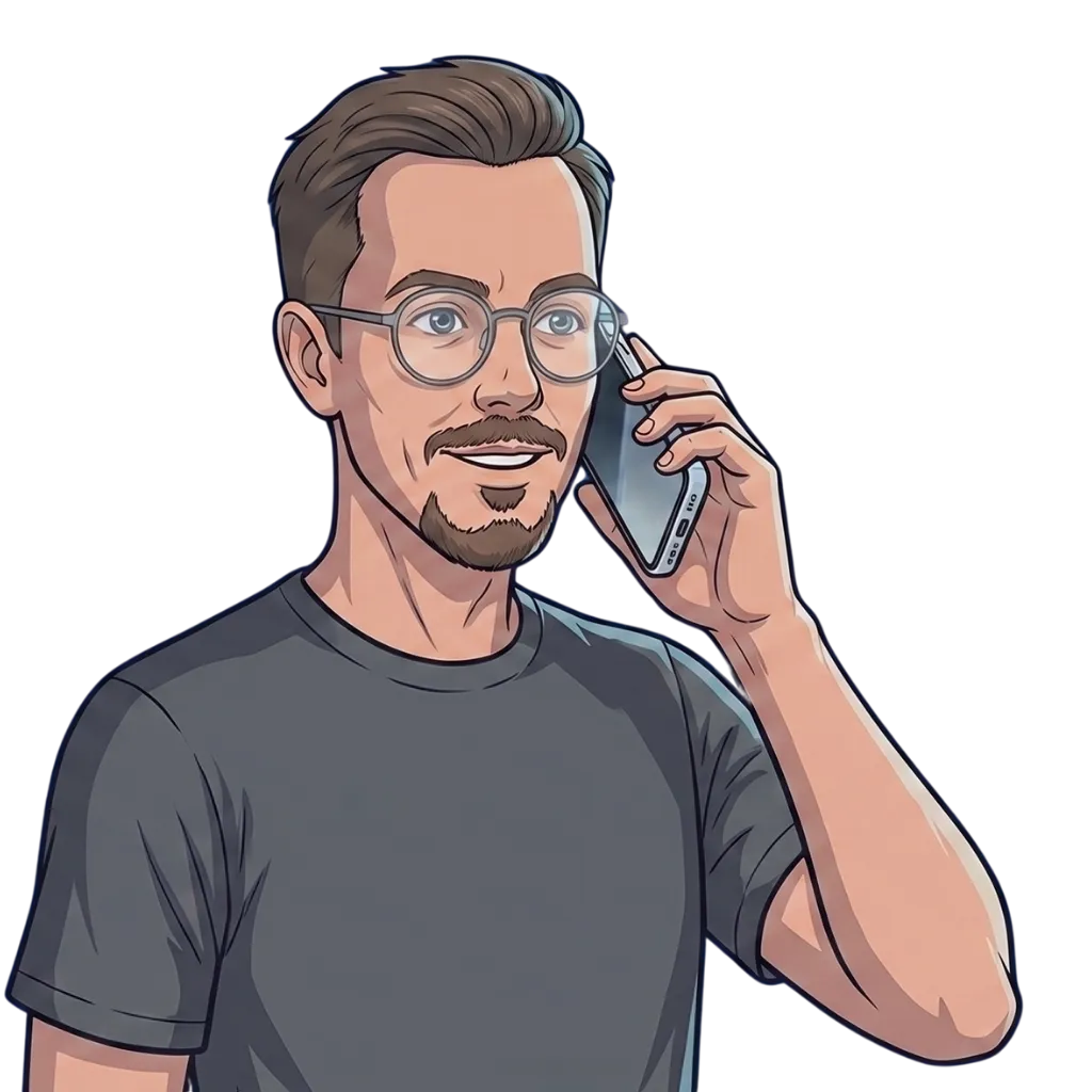 Wilfrid Poujol au téléphone