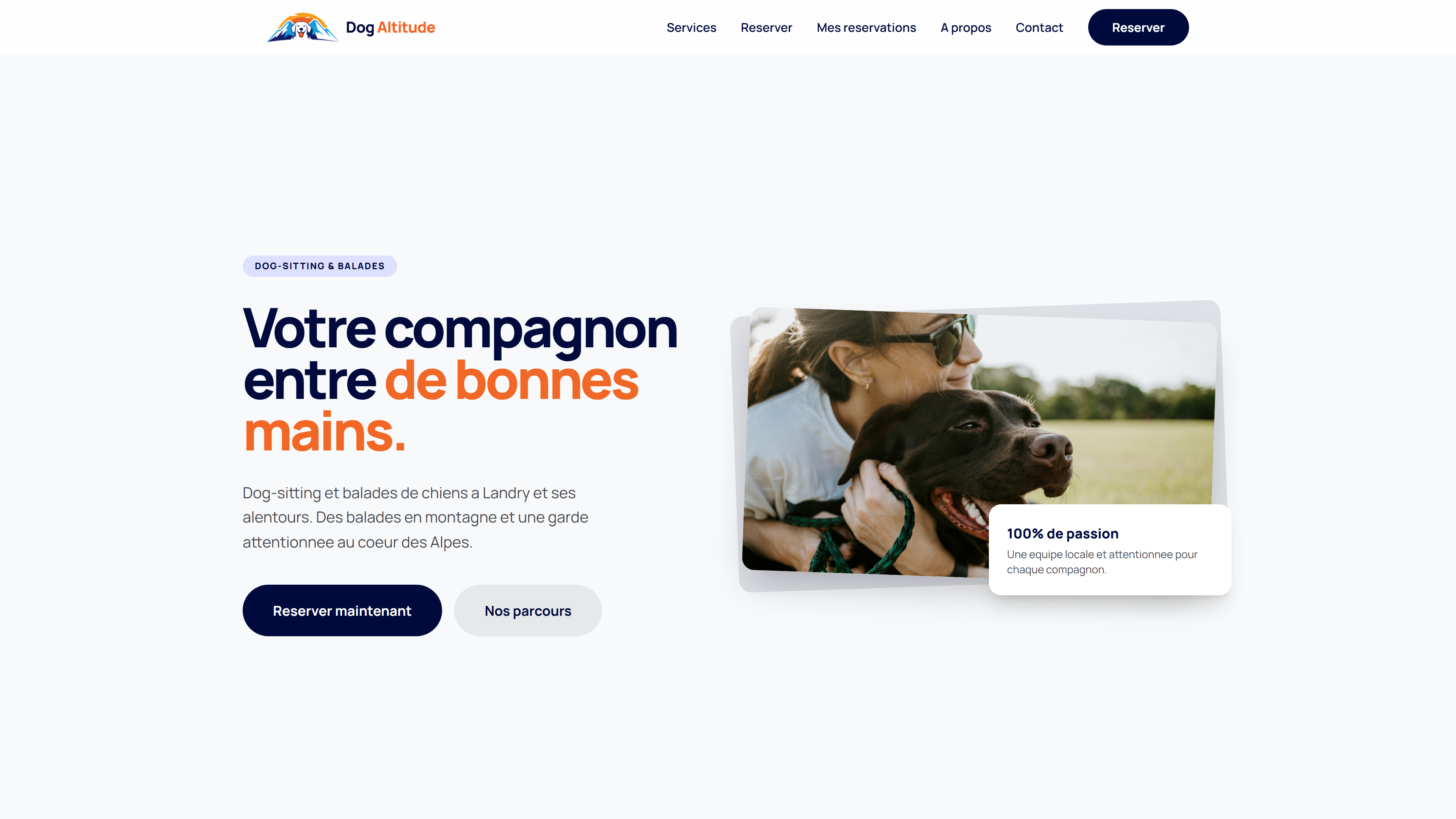 Aperçu du site Dog Altitude
